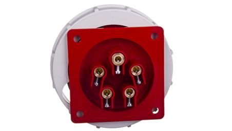 Wtyczka tablicowa 32A 5P 400V czerwona IP67 6252-6-29257