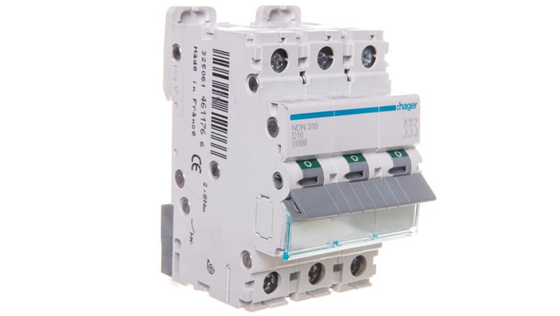 Wyłącznik nadprądowy 3P D 16A 10kA AC NDN316-16870