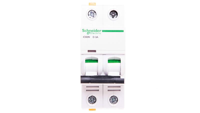 Wyłącznik nadprądowy 2P D 3A 6kA AC iC60N-D3-2 A9F05203-17114
