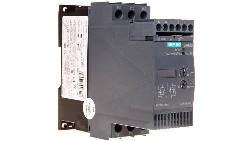 Softstart 3-fazowy 200-480VAC 25A 11kW/400V Uc=110-230V AC/DC S0 3RW3026-1BB14-3633