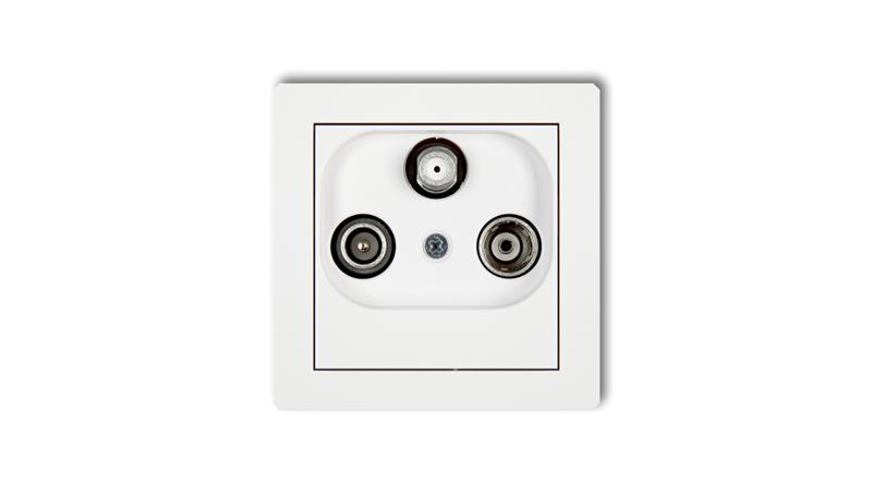 DECO Gniazdo antenowe RTV-SAT końcowe 1,5dB biały DGS-65 DECO Gniazdo antenowe RTV-SAT końcowe 1,5dB biały DGS-65