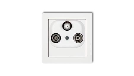 DECO Gniazdo antenowe RTV-SAT końcowe 1,5dB biały DGS-65