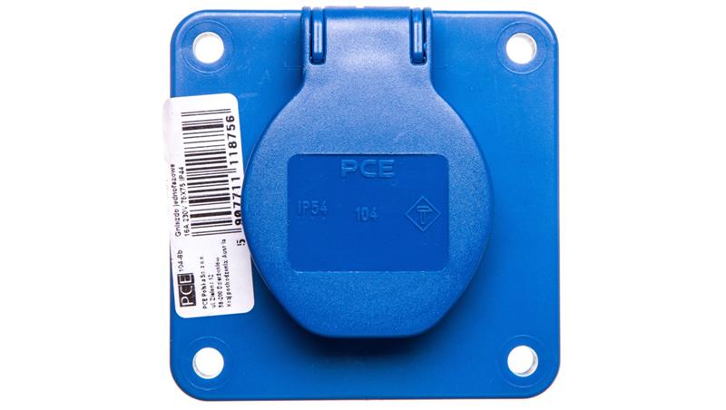 Gniazdo tablicowe 10/16A 2P+Z 230V niebieskie IP44 104-8b-31733