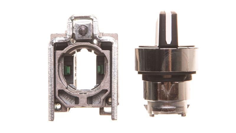 Przełącznik 3 położeniowy pokrętło 22mm czarny 2Z z samopowrotem XB4BJ53-4532