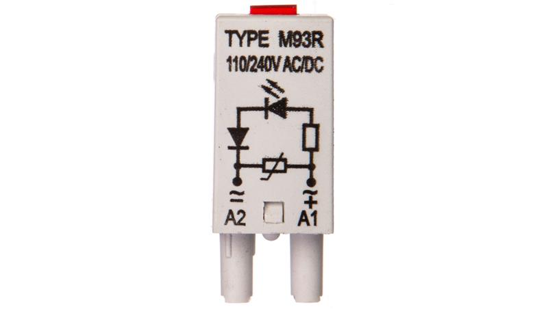 Moduł sygnalizacyjny LV (dioda LED czerwony + warystor V) 110-230 V AC/DC M93R szary 854861-19853 Moduł sygnalizacyjny LV (dioda LED czerwony + warystor V) 110-230 V AC/DC M93R szary 854861-19853