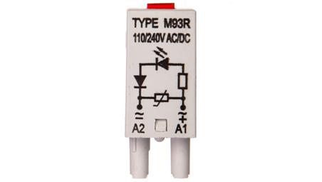 Moduł sygnalizacyjny LV (dioda LED czerwony + warystor V) 110-230 V AC/DC M93R szary 854861-19853