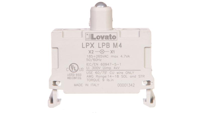 Oprawka z LED czerwona 185-265V AC LPXLPBM4-21396