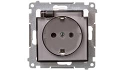Simon 54 Premium Gniazdo Schuko do wersji IP44 z przeslonami (moduł) 16A, 250V białe DGSZ1BZ.01/11A-43054
