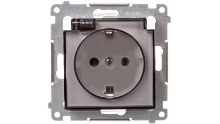 Simon 54 Premium Gniazdo Schuko do wersji IP44 z przeslonami (moduł) 16A, 250V białe DGSZ1BZ.01/11A-43054