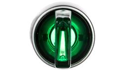 Przełącznik 3-poł. zielony 2Z podświetlany 230V AC pierścień niklowany ST22-P3L.Z-20-LED230AC-4547