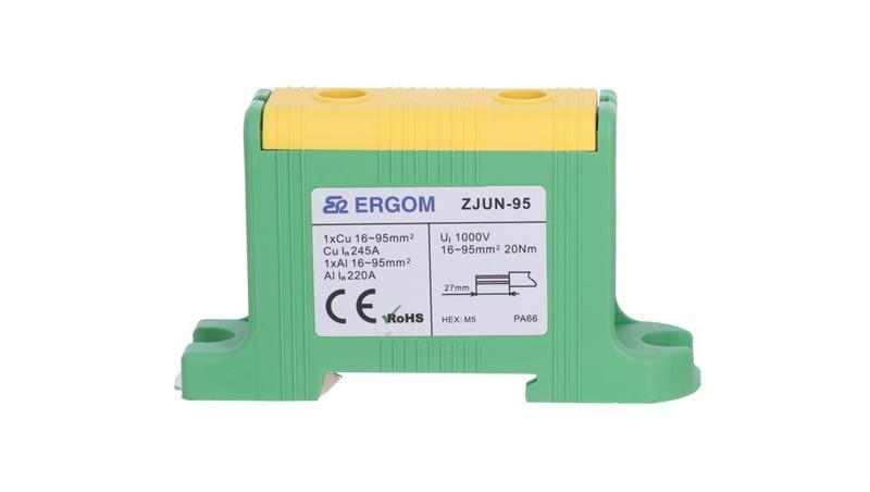 Złączka szynowa 1-torowa ZJUN-95 PE żółto-zielona R34RR-07020000803-64773