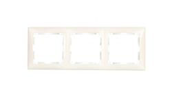 VALENA Ramka potrójna pozioma biała/crystal 774463-37678
