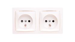 OTEO Gniazdo podwójne z/u 16A z przesłonami białe 086076-43001