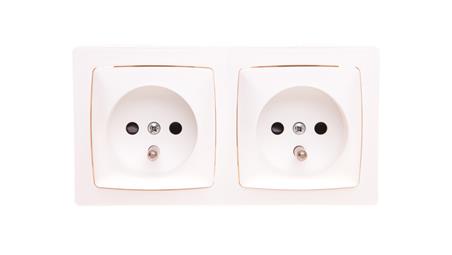 OTEO Gniazdo podwójne z/u 16A z przesłonami białe 086076-43001