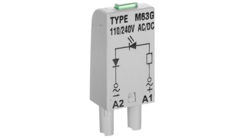 Moduł sygnalizacyjny L (dioda: LED zielony) 110-230 V AC/DC M63G szary 854854-19849 Moduł sygnalizacyjny L (dioda: LED zielony) 110-230 V AC/DC M63G szary 854854-19849