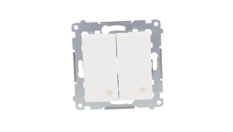 Simon 54 Łącznik krzyżowy podwójny 10AX 250V, szybkozłącza, biały DW7/2.01/11-40878