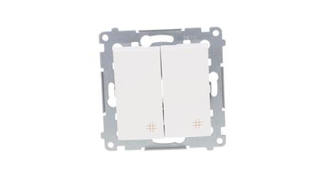 Simon 54 Łącznik krzyżowy podwójny 10AX 250V, szybkozłącza, biały DW7/2.01/11-40878