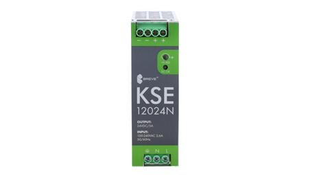 Zasilacz impulsowy KSE 12024M 230/ 24VDC 5A 120W na szynę DIN, Uzas: 96-264VAC Uwyj: 24-28VDC, Ta70, 18924-9989-10111