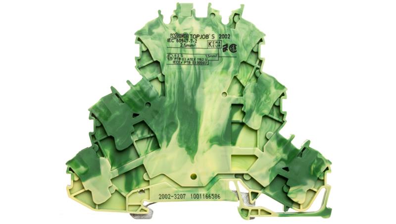 Złączka szynowa 3-piętrowa 2,5mm2 żółto-zielona 2002-3207 TOPJOBS-75370