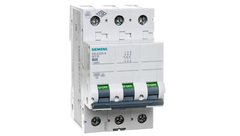 Wyłącznik nadprądowy 3P B 25A 6kA AC 5SL6325-6-16632 Wyłącznik nadprądowy 3P B 25A 6kA AC 5SL6325-6-16632