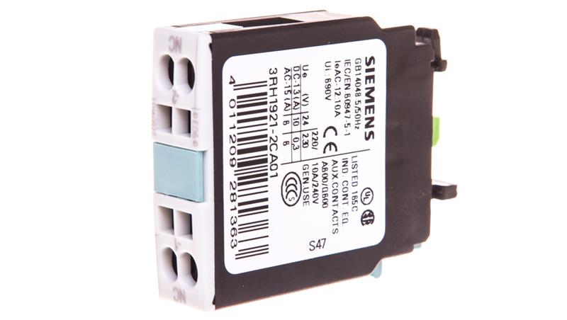 Styki pomocnicze 1R montaż czołowy S6 do S12 przył sprężynowe SIRIUS 3RH1921-2CA01-18256