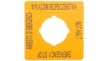 Szyld do przycisków bezpieczeństwa PL, GB, DE, I typ: M22-XYK15 167642-21901