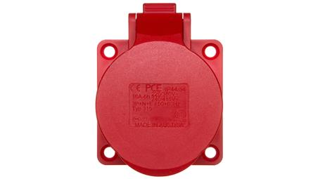 Gniazdo tablicowe 16A 5P 400V /70x70/ czerwone IP44 315-6-31716
