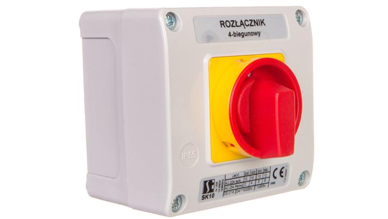 Łącznik krzywkowy 10A rozłącznik 0-1 4P w obudowie OB11 z czołem zamykanym żółto/czerwonym SK10-2.8210\OB11ZC-22535 Łącznik krzywkowy 10A rozłącznik 0-1 4P w obudowie OB11 z czołem zamykanym żółto/czerwonym SK10-2.8210\OB11ZC-22535