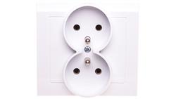 KIER Gniazdo podwójne z/u białe GP-2WZ/00-42865