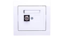 KIER Gniazdo antenowe pojedyncze typu F białe GPA-1WF/00-587