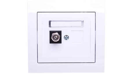 KIER Gniazdo antenowe pojedyncze typu F białe GPA-1WF/00-587