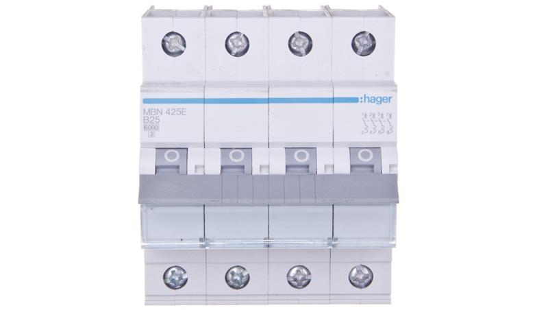 Wyłącznik nadprądowy 4P B 25A 6kA AC MBN425E-16812 Wyłącznik nadprądowy 4P B 25A 6kA AC MBN425E-16812