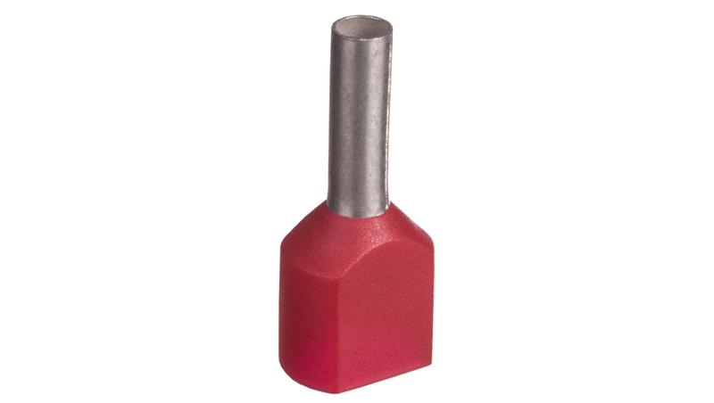 Końcówka tulejkowa izolowana TID 2x1mm2/8mm czerwona cynowana TID2x1L8 /100szt./-78278