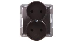 IMPRESJA Gniazdo podwójne b/u antracyt GP-2YR/m/50-43990