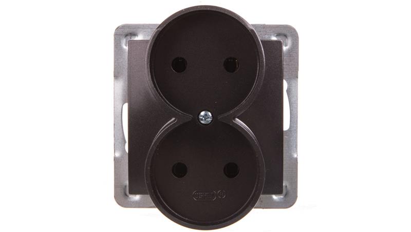 IMPRESJA Gniazdo podwójne b/u antracyt GP-2YR/m/50-43990