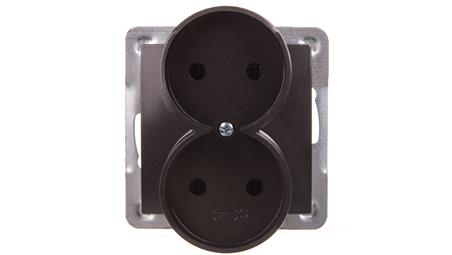 IMPRESJA Gniazdo podwójne b/u antracyt GP-2YR/m/50-43990