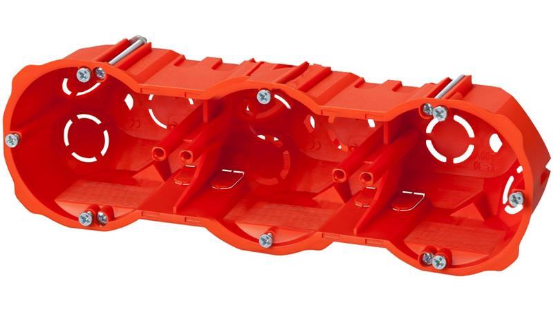Puszka p/t regips 3x60mm głęboka z wkrętami czerwona PK-3x60 0287-00-75537
