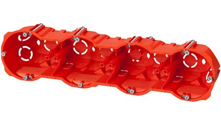 Puszka p/t regips 4x60mm głęboka z wkrętami czerwona PK-4x60 0288-00-75542