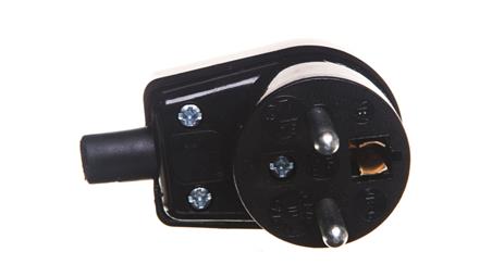 Wtyczka kątowa z uziemieniem 16A 250V czarna WB-6 3300-02-28911