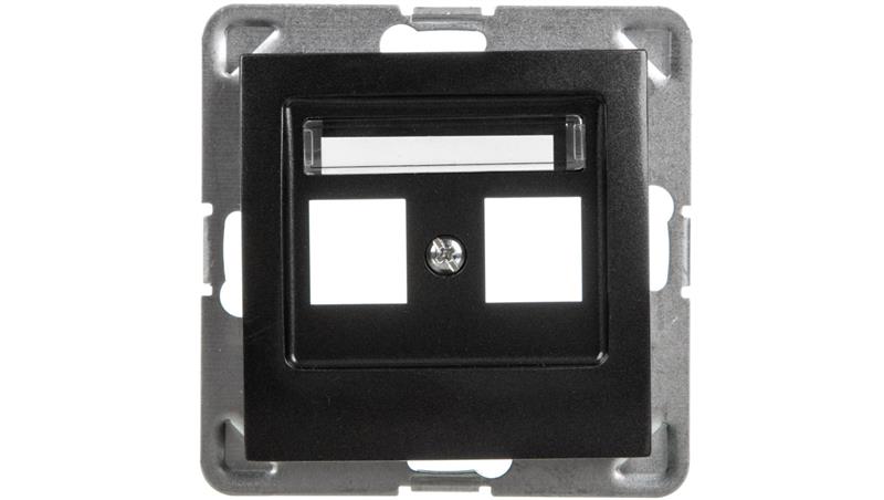 IMPRESJA Obudowa gniazda teleinformatycznego podwójnego antracyt GPK-2Y/p/50-34535