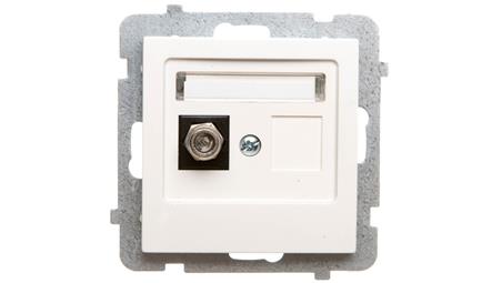 AS Gniazdo antenowe pojedyncze typu F ecru GPA-1GF/m/27-116