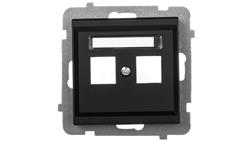 SONATA Obudowa gniazda podwójnego czarny metalik GPK-2R/p/33-33958