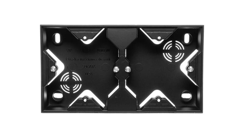 SONATA Puszka natynkowa podwójna czarny metalik PNP-2R/33-29772