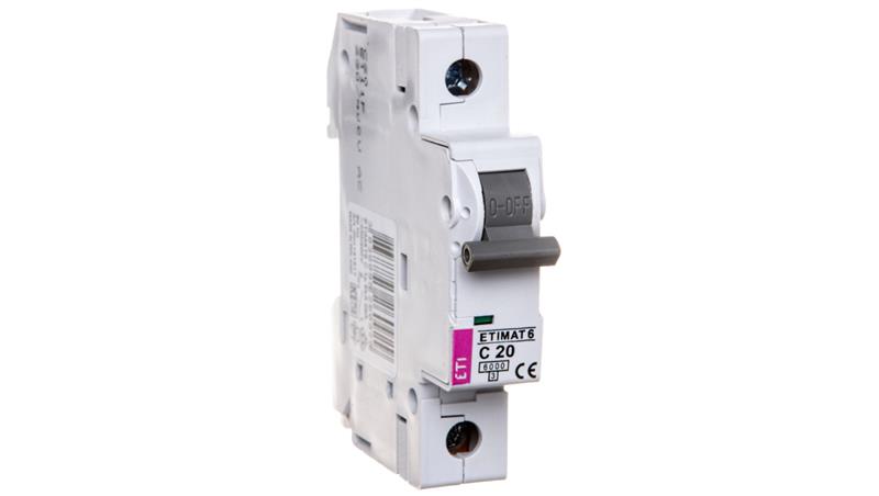 Wyłącznik nadprądowy 1P C 20A 6kA AC ETIMAT 6 002141517-16342