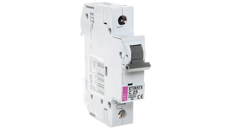 Wyłącznik nadprądowy 1P C 25A 6kA AC ETIMAT 6 002141518-16365