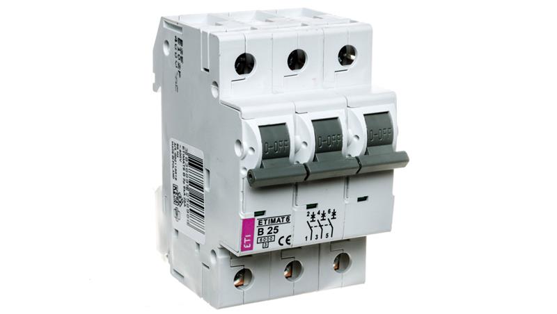 Wyłącznik nadprądowy 3P B 25A 6kA AC ETIMAT 6 002115518-16286 Wyłącznik nadprądowy 3P B 25A 6kA AC ETIMAT 6 002115518-16286