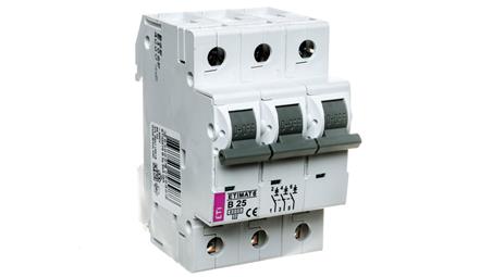 Wyłącznik nadprądowy 3P B 25A 6kA AC ETIMAT 6 002115518-16286