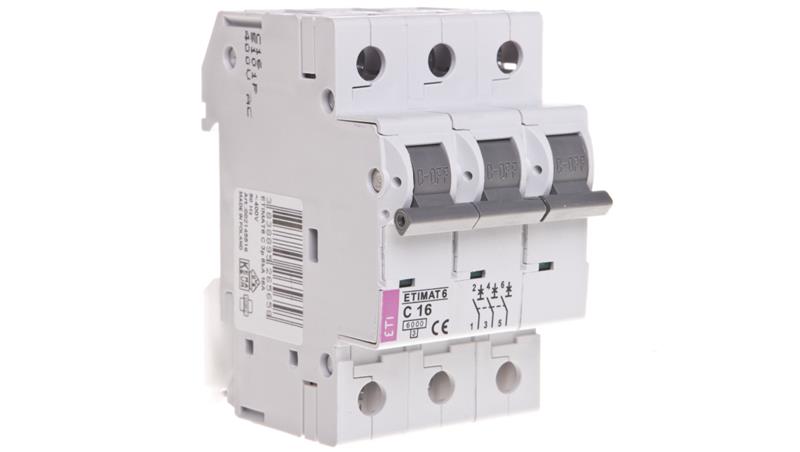 Wyłącznik nadprądowy 3P C 16A 6kA AC ETIMAT 6 002145516-16247