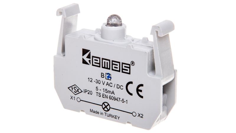 Element podświetlający do przycisków serii B, 12-30V AC/DC, niebieski T0-B7-21320