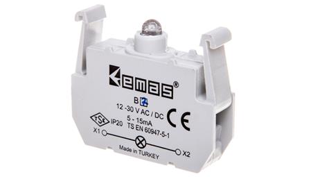 Element podświetlający do przycisków serii B, 12-30V AC/DC, niebieski T0-B7-21320
